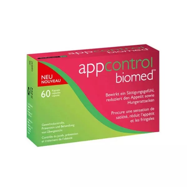 Boîte AppControl Biomed, 60 gélules pour satiété. Commandez pour maigrir!