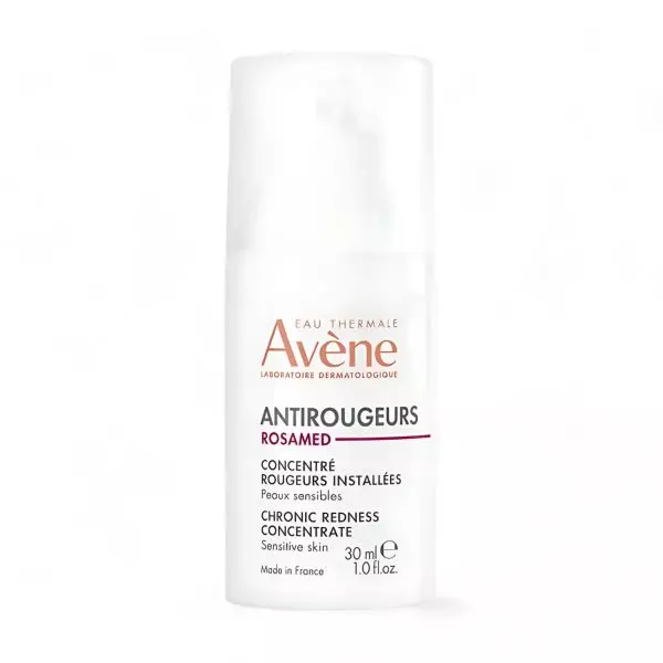 Avène Antirougeurs Rosamed Chronic Redness Concentrate 30ml bottle - Soothe and reduce facial redness. Available at vitamister in Switzerland.