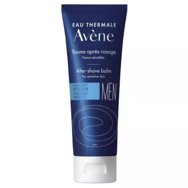 a 75 ml tube of avene men after shave balm on a white background - buy now online in Switzerland