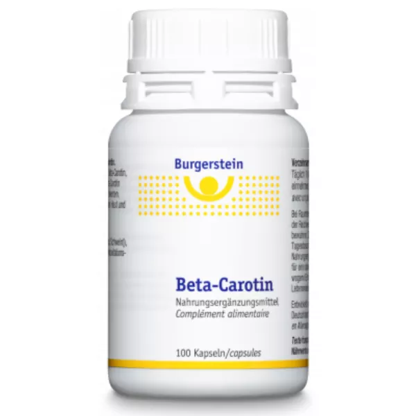 Shop Burgerstein Beta-Carotene Capsules for nutritional support on vitamister.ch, your Swiss source for quality supplements.