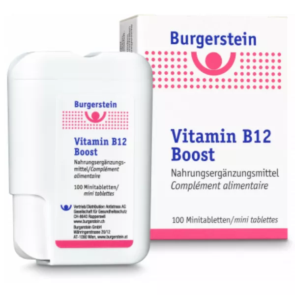Les mini comprimés Burgerstein Vitamine B12 pour une énergie optimale et une fonction nerveuse saine