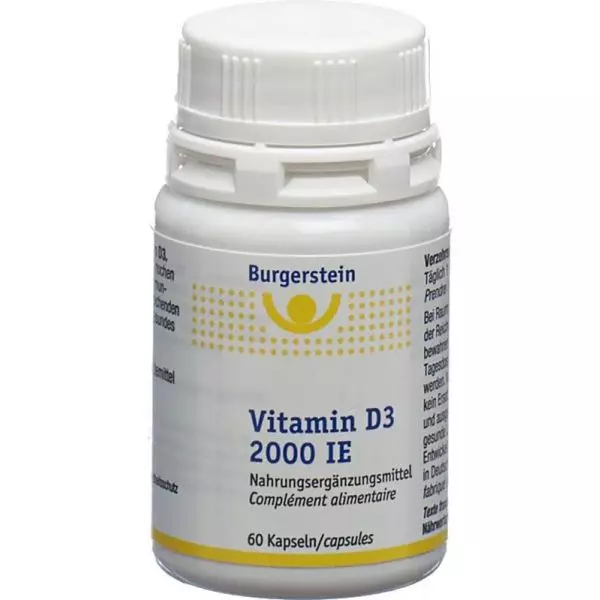 Burgerstein Vitamin D3 2000 I.E. Capsules (60 Count)