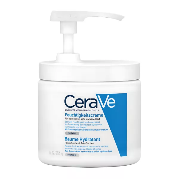 CeraVe Moisturizing Cream 454g with convenient dispenser for dry to very dry skin