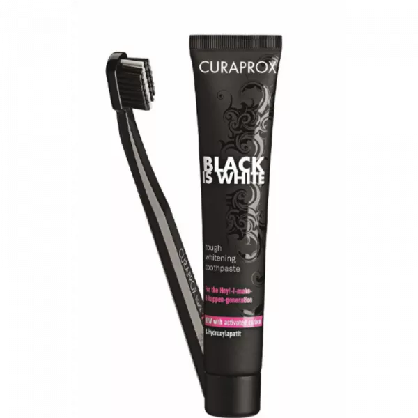 Curaprox Black is White Zahnbürste + Zahnpasta (90ml)