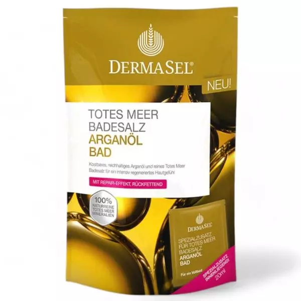 Dermasel Sels de Bain de la Mer Morte au Bain d'Huile d'Argan 420ml - Soin réparateur luxueux, disponible chez vitamister Suisse