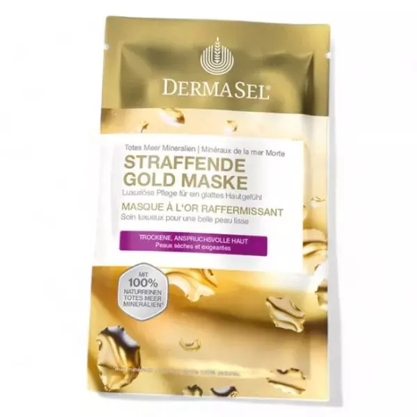 Dermasel Firming Gold Mask - Luxurious facial treatment with gold particles for firmer, radiant skin. Available now at vitamister in Switzerland.