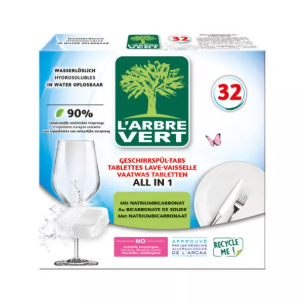 package of larbre vert dishwasher tabs 32