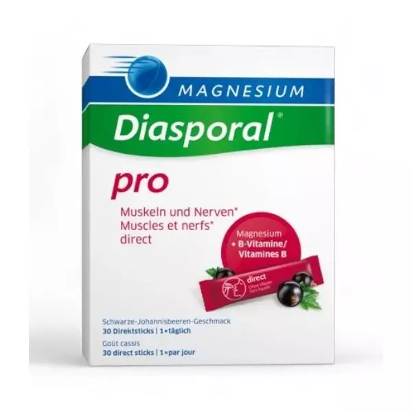 Magnesium Diasporal Pro Direct Sticks. Achetez des compléments de magnésium en ligne en Suisse chez vitamister.ch.