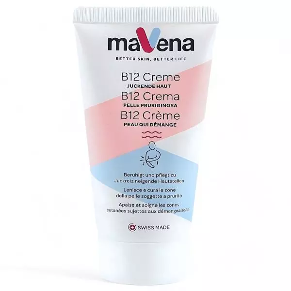 Crème apaisante Mavena B12 pour les peaux sensibles et sujettes aux démangeaisons