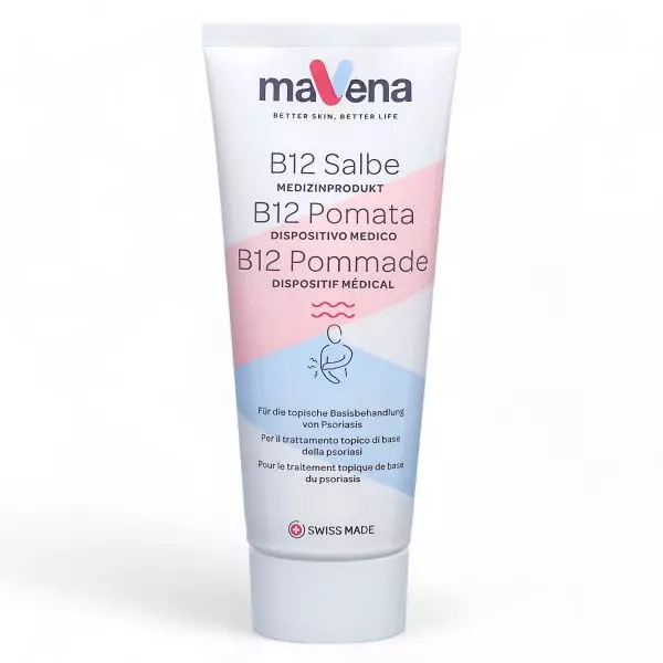 Mavena Pommade B12 100ml - Taille standard pour le psoriasis modéré et les peaux sèches