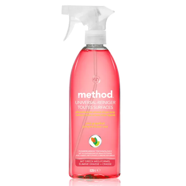 Method Allzweckreiniger 828ml Flasche - Umweltfreundliche Reinigungslösung mit Pink Grapefruit-Duft erhältlich bei vitamister in der Schweiz