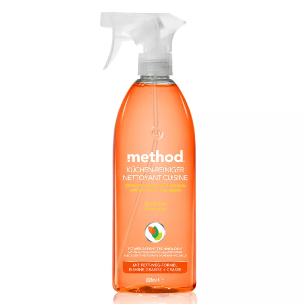 Method Kitchen Cleaner 828ml bottle - Plant-based cleaning solution with clementine scent available at vitamister in Switzerland