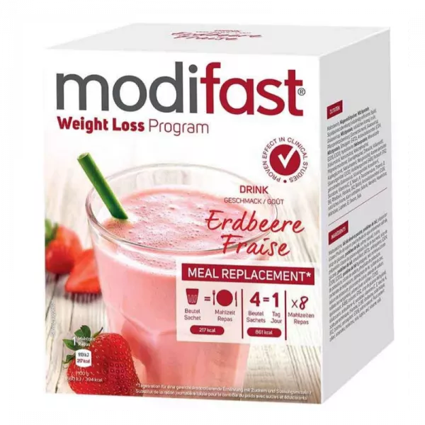 modifast Weight Loss Program Boisson Fraise (8x55g)