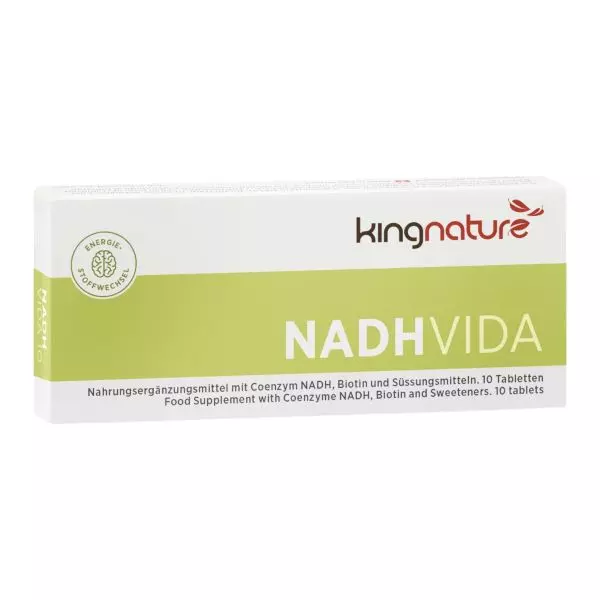 KingNature NADH Vida Nahrungsergänzungsmittel mit 20mg NADH für mentale Klarheit. Jetzt bei vitamister Schweiz bestellen.