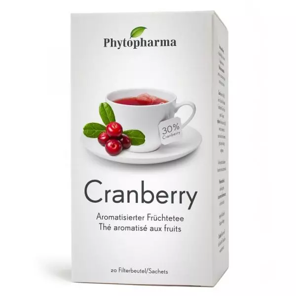 Améliorez votre santé avec le thé aux canneberges Phytopharma de Vitamister, fabriqué en Suisse. Commandez maintenant!