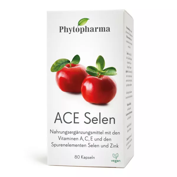 Phytopharma ACE Selenium Zinc Capsules: A powerful blend of antioxidants and minerals for immune support. Buy now from vitamister, your trusted online Swiss supplement store.