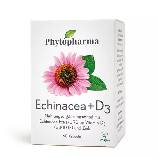 Phytopharma Echinacea + Vitamin D3 Kapseln (60 Stück)