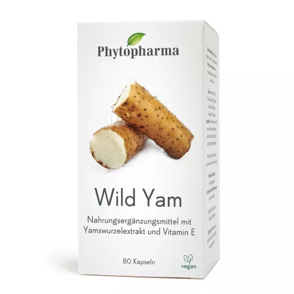 Phytopharma Wild Yam Kapseln, ein natürliches pflanzliches Nahrungsergänzungsmittel für Ausgeglichenheit und Wohlbefinden