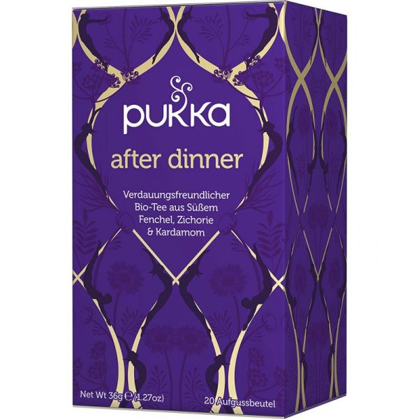 Image du thé bio Pukka Après Dîner, 20 sachets, parfait pour la digestion.