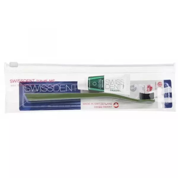 SWISSDENT BIOCARE Travel Set Small Toothbrush+Toothpaste (10ml)