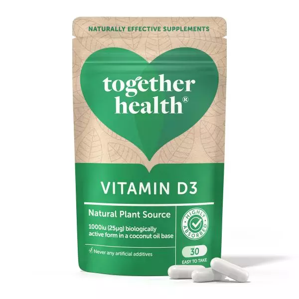 zippack mit veganen Vitamin D3 Kapseln von Together Health, nachhaltig für Immununterstützung und Knochengesundheit.