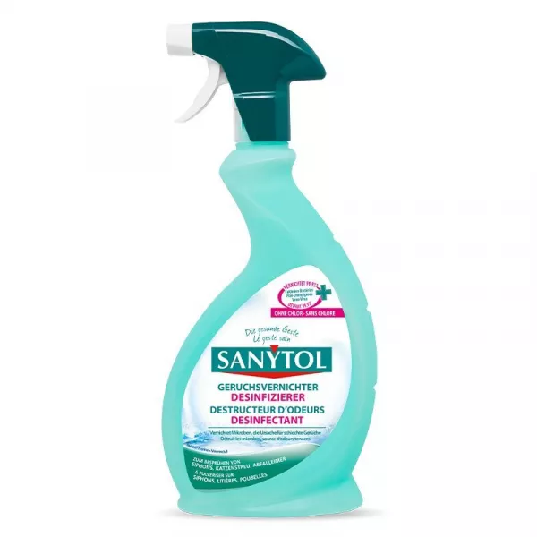 Sanytol Désinfectant Destructeur d’Odeurs, assurant la fraîcheur de votre maison. Disponible chez Vitamister Suisse.