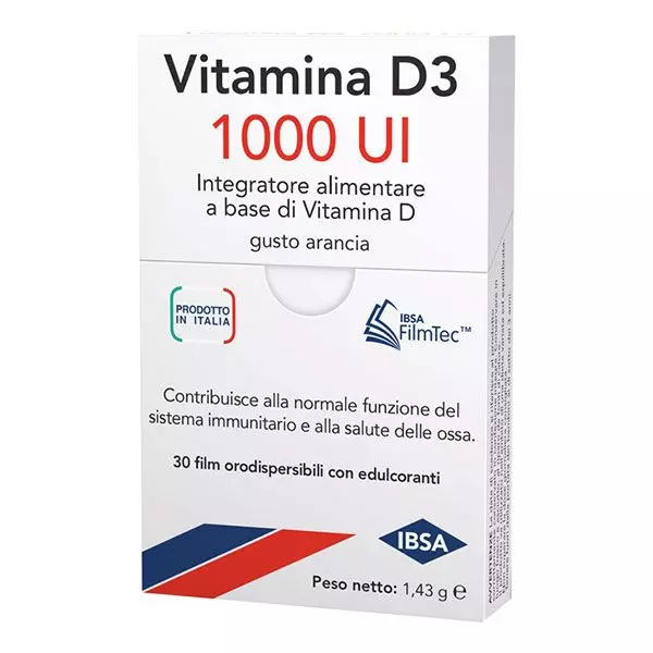 IBSA Vitamina D3 Films Orodispersible 1000 UI (30 Pièces)