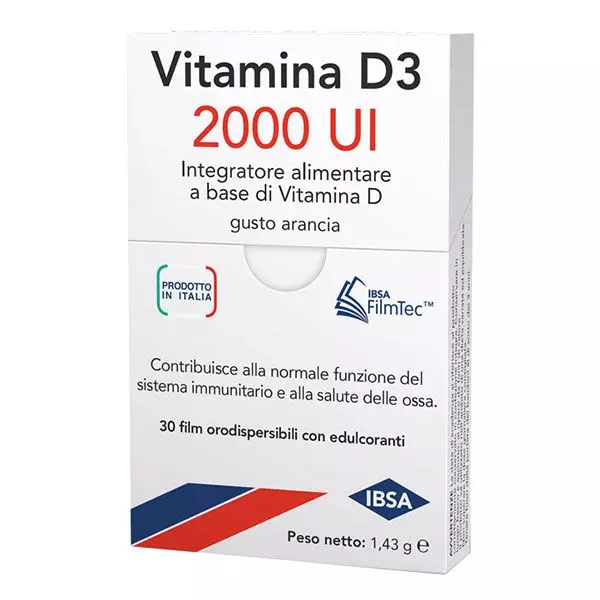 IBSA Vitamina D3 Films Orodispersible 2000 UI (30 Pièces)