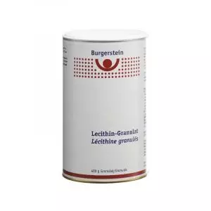 Burgerstein Lecithin Granules 400g - Soy-based supplement for health support.