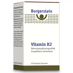 Burgerstein Vitamin K2 Kapseln, 60Stk Schachtel. Hochwertiges Nahrungsergänzungsmittel für Knochen- und Herzgesundheit bei vitamister in der Schweiz.