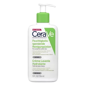 CeraVe Feuchtigkeitsspendende Reinigungslotion 236ml reinigt und spendet normaler bis trockener Haut Feuchtigkeit, ohne die Hautbarriere zu beeinträchtigen. Parfümfreie Formel mit 3 essenziellen Ceramiden und Hyaluronsäure. Jetzt bei vitamister.ch bestell