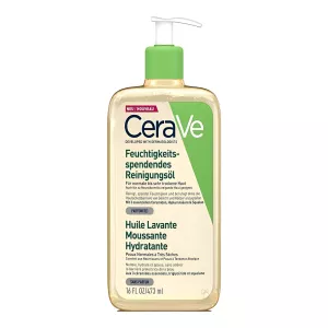 CeraVe Huile Lavante Moussante Hydratante nettoie en douceur et hydrate la peau grâce à une formule huileuse moussante enrichie en céramides.