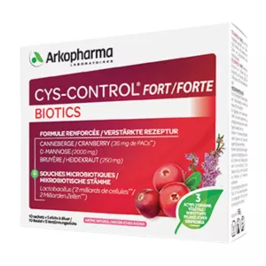 Cys-Control Forte Biotics - Extrait de canneberge puissant et probiotiques pour la santé des voies urinaires et le soutien digestif 
