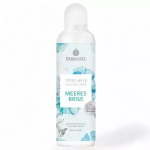 DermaSel Sea Breeze Shower Foam 200ml bottle - refreshing shower foam with Dead Sea minerals. Available at vitamister in Switzerland.