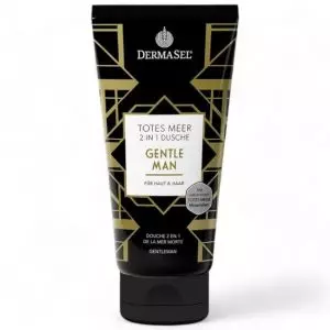 Gel Douche Mer Morte 2 en 1 Gentleman DermaSel : 200ml de nettoyage revigorant pour le corps et les cheveux. Enrichi en minéraux de la Mer Morte. Pour hommes. Chez vitamister.