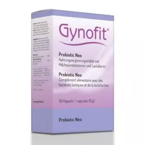 Gynofit Probiotic Neo Capsules contenant des bactéries lactiques bénéfiques pour soutenir la flore vaginale. Commandez maintenant chez vitamister pour livraison en Suisse.