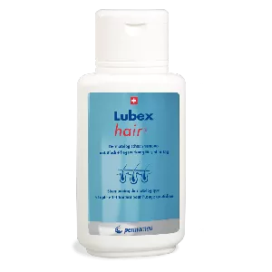 Lubex Hair Shampoo bottle, 200ml - ideal for sensitive and irritated scalps, with ingredients to soothe, protect, and regenerate hair structure.