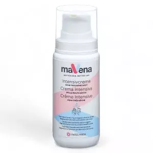 Mavena Intensive Cream 100ml pump dispenser for very dry skin. Enriched with Dead Sea salt and natural oils. Available at vitamister in Switzerland.