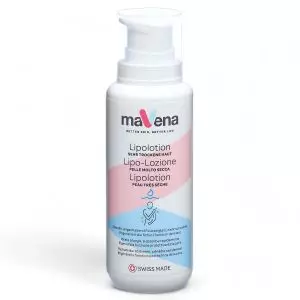 Mavena Lipolotion 200ml Flasche - Intensive Feuchtigkeitspflege für sehr trockene Haut mit Mineralien aus dem Toten Meer. Jetzt bei vitamister in der Schweiz erhältlich.