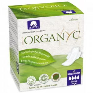 Organyc Sanitary Towels With Wing High Flow (10 Pieces)