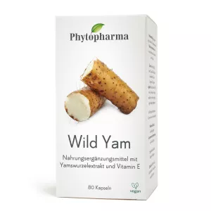 Phytopharma Wild Yam Capsules, a natural herbal supplement for balance and well-being