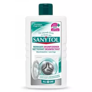 Sanytol Washing Machine Disinfectant, ensuring cleanliness for your washing machine. Available at Vitamister Switzerland.