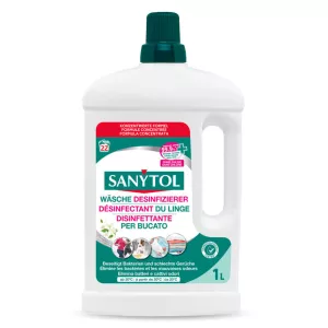 Sanytol Wäschedesinfizierer - Weiße Blumen, eliminiert Bakterien, Candida Albicans und H1N1-Virus auch bei niedrigen Temperaturen.