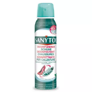 Sanytol Desinfektionsspray für Schuhe, beseitigt Mikroben, Bakterien und Pilze und hinterlässt einen frischen Duft in den Schuhen.