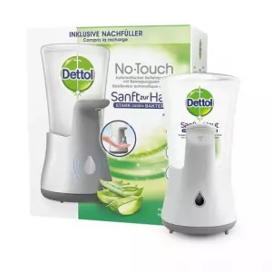 Dettol Distributeur de savon sans contact avec recharge d'aloe vera (250 ml)