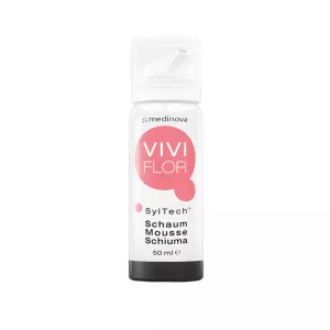 Mousse Viviflor SylTech dans un flacon de 50ml, soin avancé de la peau intime avec propriétés hydratantes.
