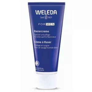 WELEDA For Men Shaving Cream tube, organic ingredients, soothing shave.